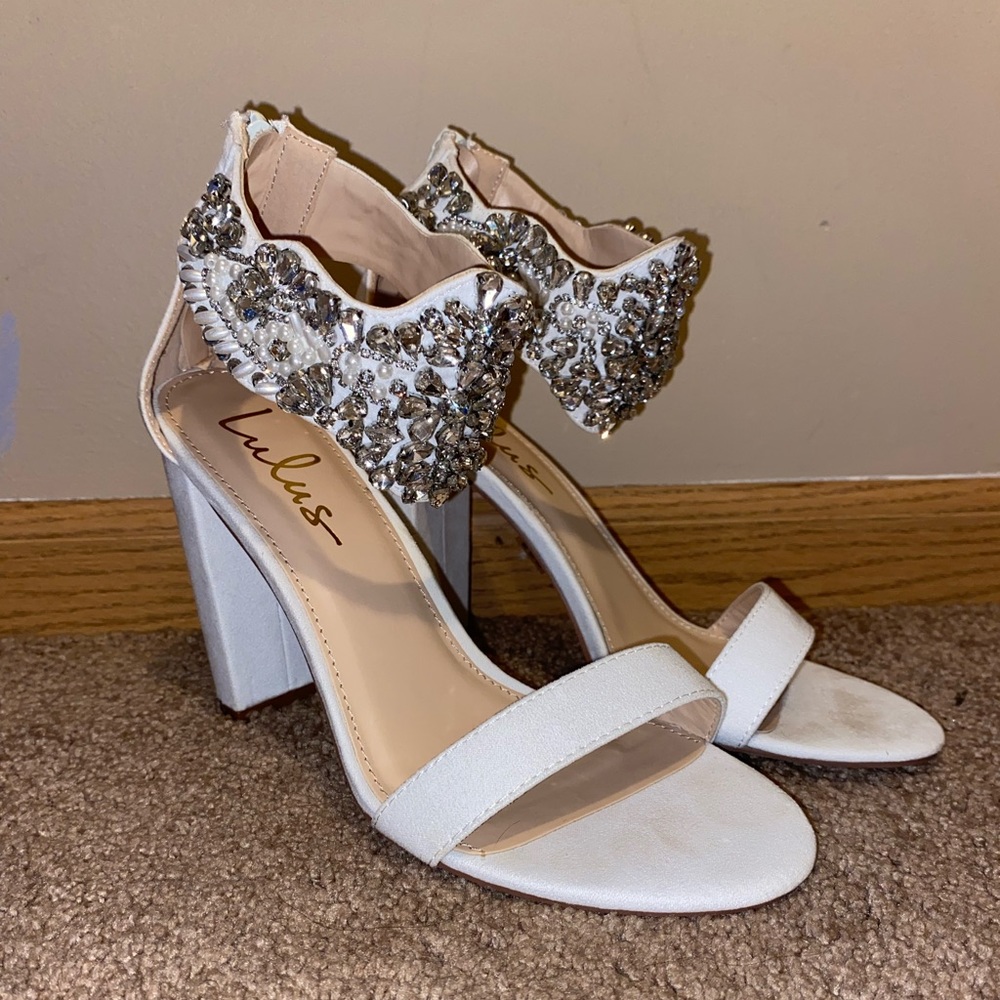 Lulus heels with ankle embellishments